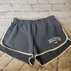 Hollister Terry Logo High Rise Grey Shorty Pull On Shorts Small